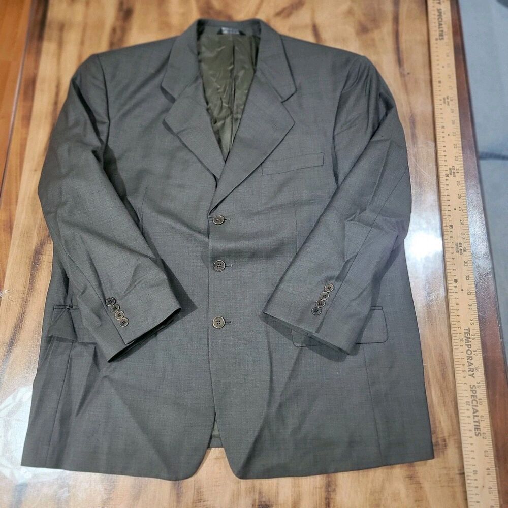 Vito Rufolo Mens Suit 46 SH Pants 41 Gray Super 100s Wool Made in Italy 2 Piece